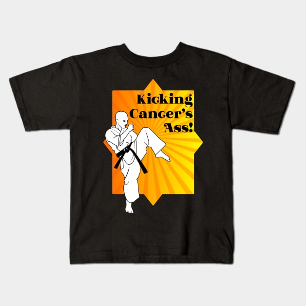 Kicking Cancer's Ass T-Shirt for Fighting Cancer Kids T-Shirt by LittleBean